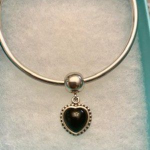 Pandora Black Heart MI Amor Onyx Clip Dangle Charm